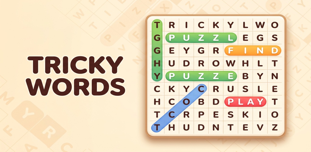 Tricky Words word puzzle game promotional artwork